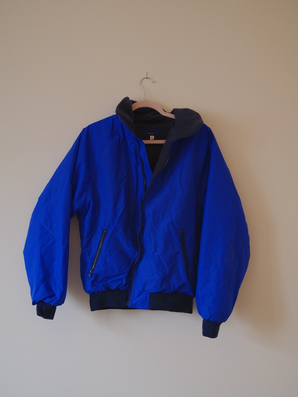Men's Royal Blue Hooded Bomber Jacket